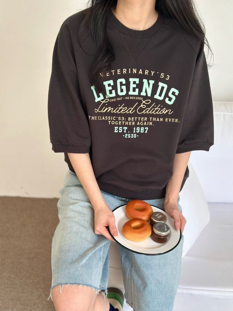 日常穿搭推薦★韓系復古字母寬鬆T恤