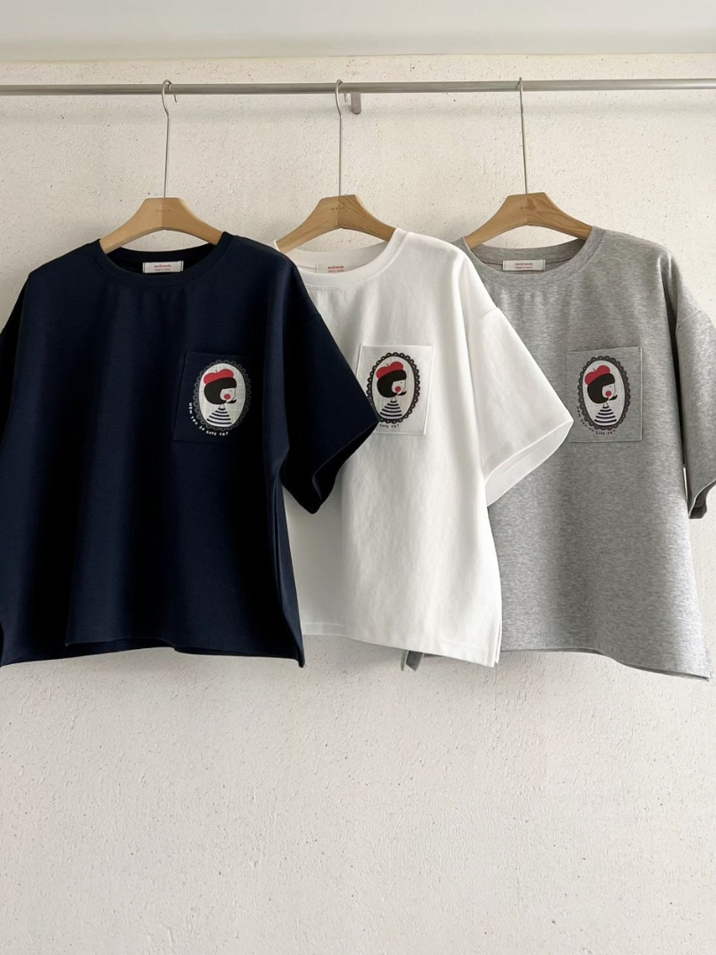 顯瘦比例上衣｜韓系小圖案短版T恤