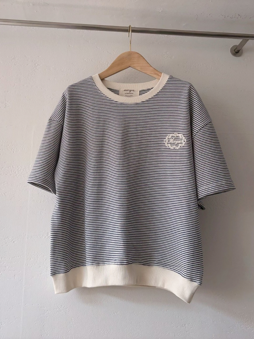 夏季必備寬鬆舒適百搭系列★氣質顯瘦橫條棉T