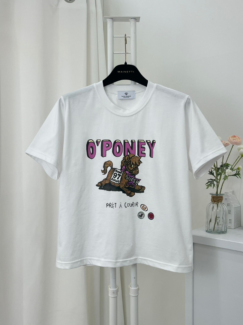 O’PONEY小馬圖案棉★T韓系童趣印花短袖T恤