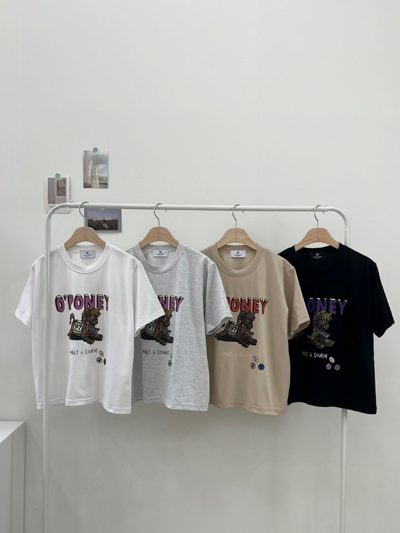 O’PONEY小馬圖案棉★T韓系童趣印花短袖T恤