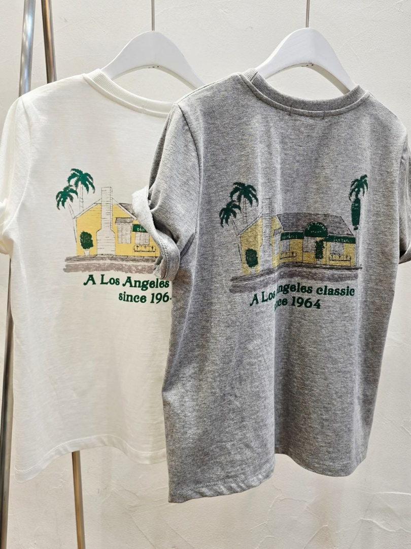 美式復古印花系列★LA風景圖案棉T