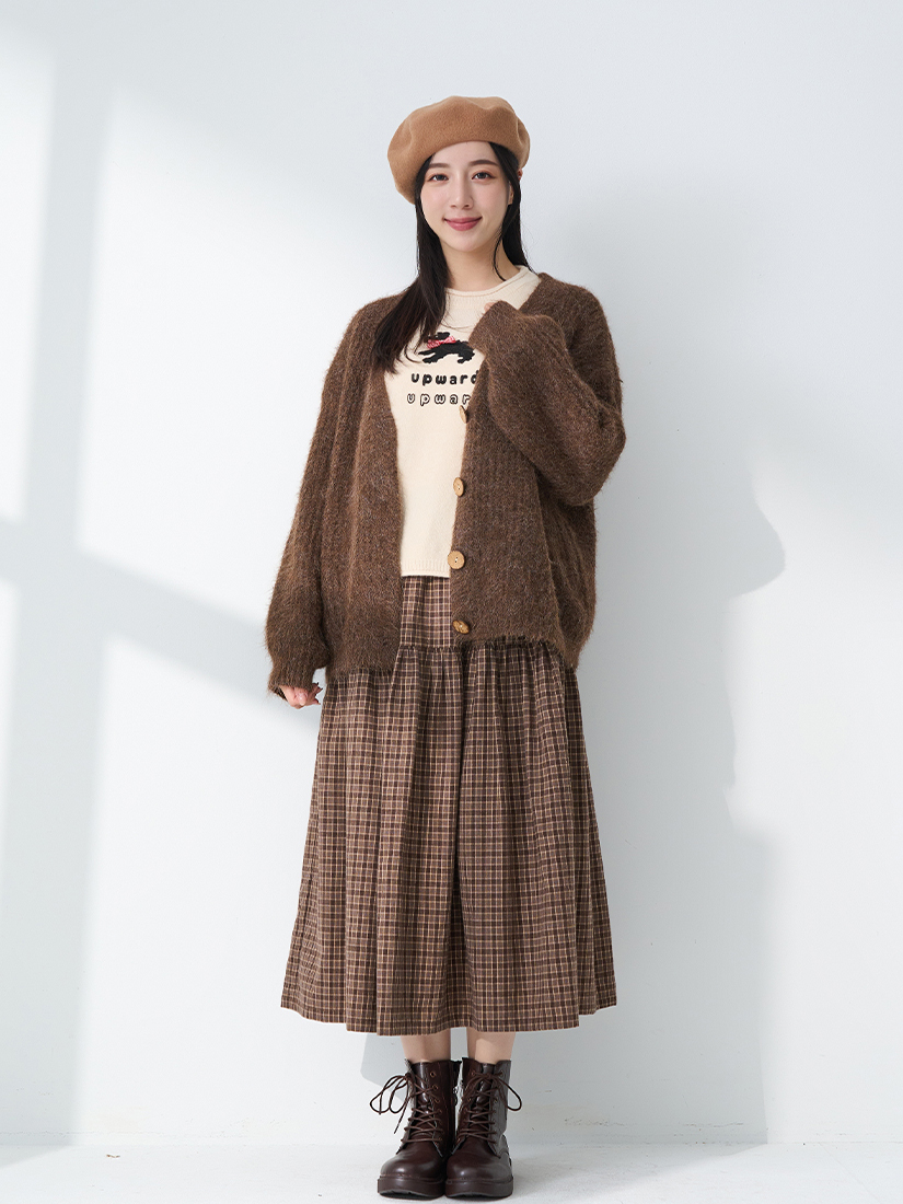 空氣感・Shaggy 毛海 V 領針織外套