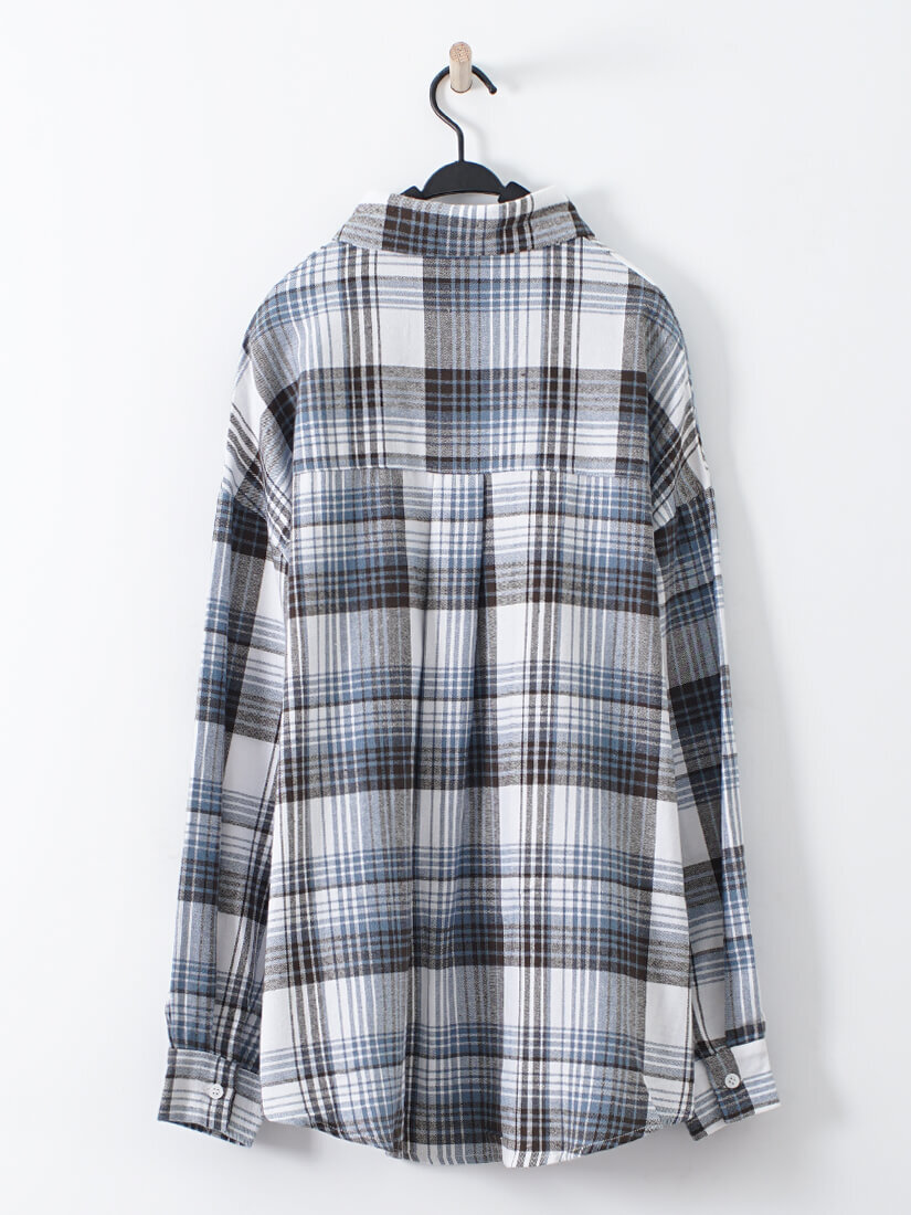 洗舊磨毛感百搭格紋襯衫(3色)