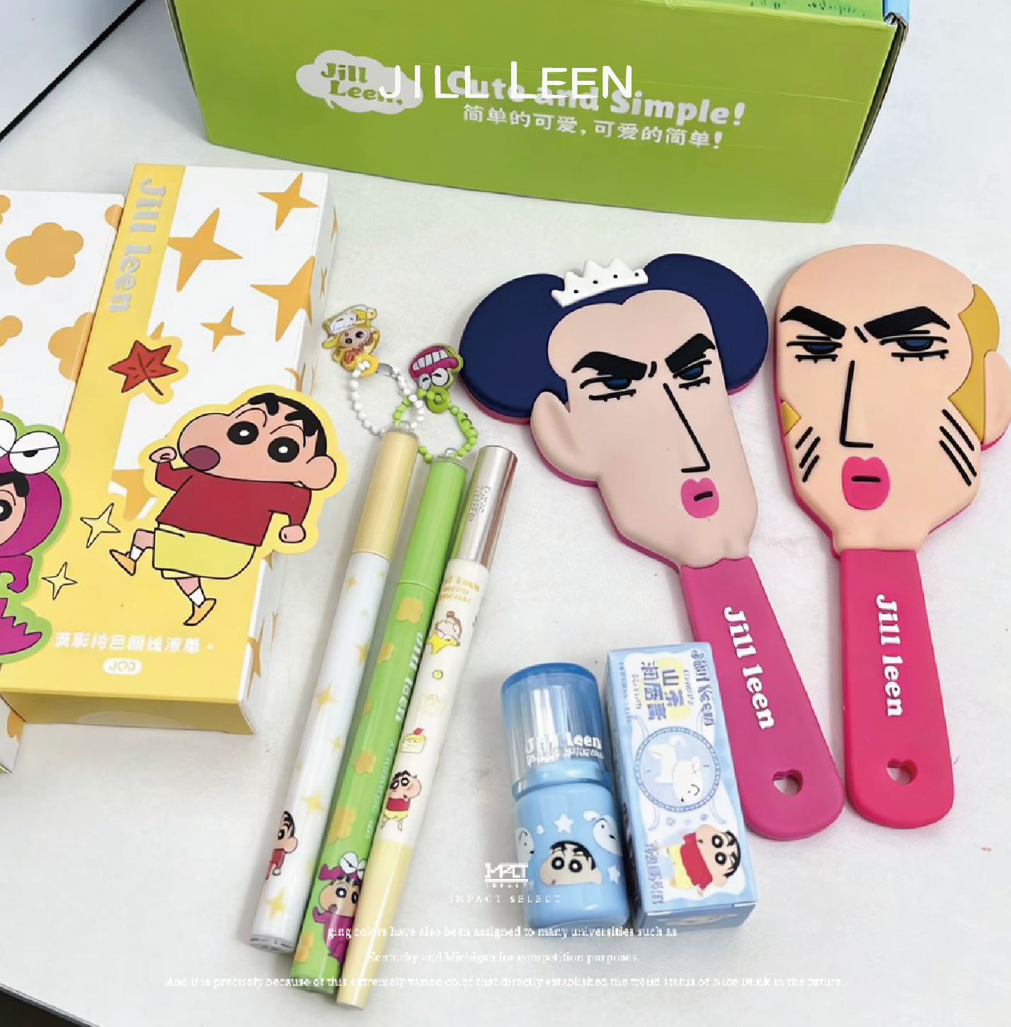 JILL LEEN 蠟筆小新聯名禮盒 搞怪遊樂園大冒險 裘馬 馬卡歐 化妝鏡