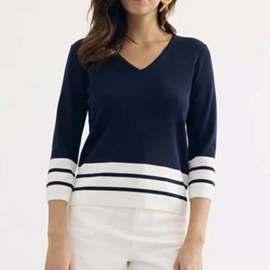 1LU0330-064 [LEO & UGO] Striped Sweater Navy/White #AE135-NAVY/WHITE (EU)