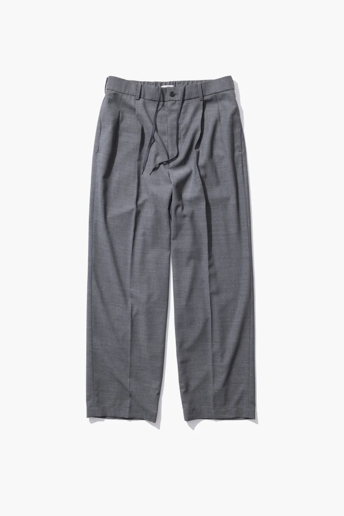 ATON TWIST WOOL GAUZE TWO TUCKED EASY PANTS