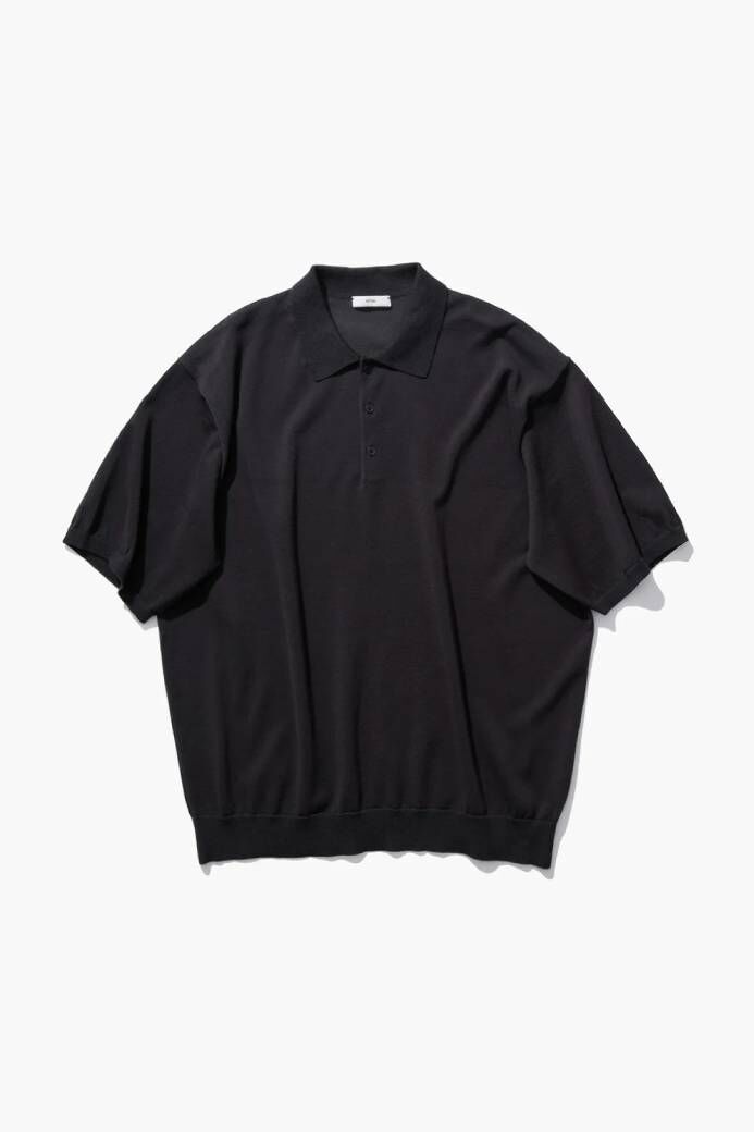 ATON COTTON WASHI KNIT HALF SLEEVE POLO SWEATER (3COL)
