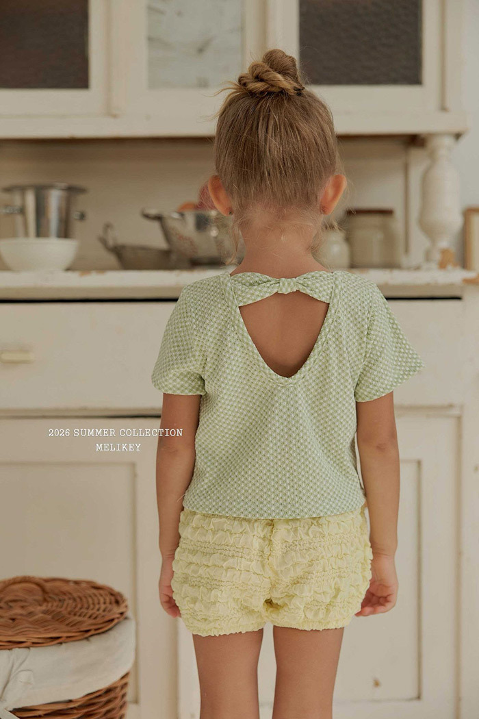 正韓夏MELIKEY 兩色背後蝴蝶結甜美上衣