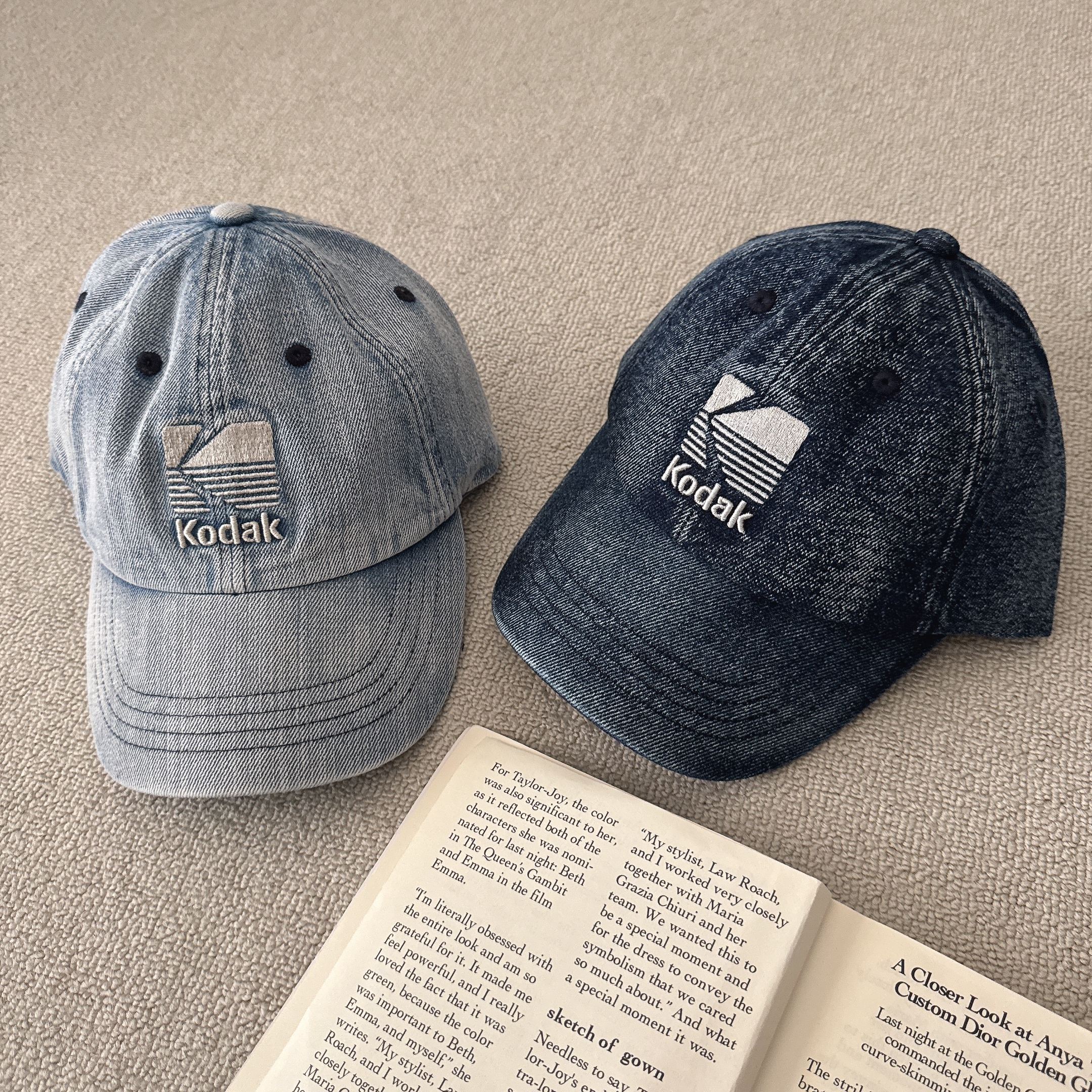 （現貨）韓牌 KODAK 柯達 經典logo 水洗丹寧款 老帽 K6143LCP23