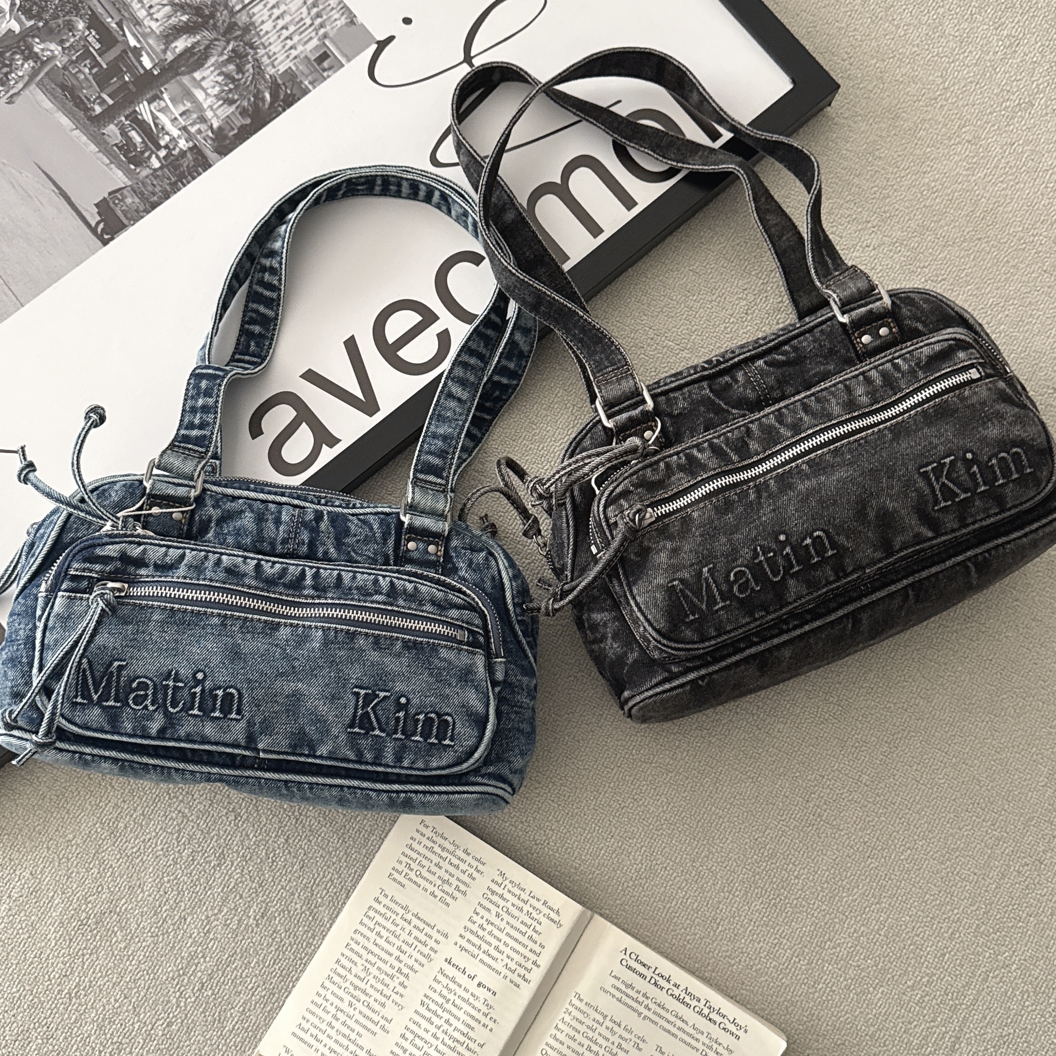 （現貨）韓牌 Matin Kim 水洗 牛仔 單口袋 單肩包 MK2634BG028M