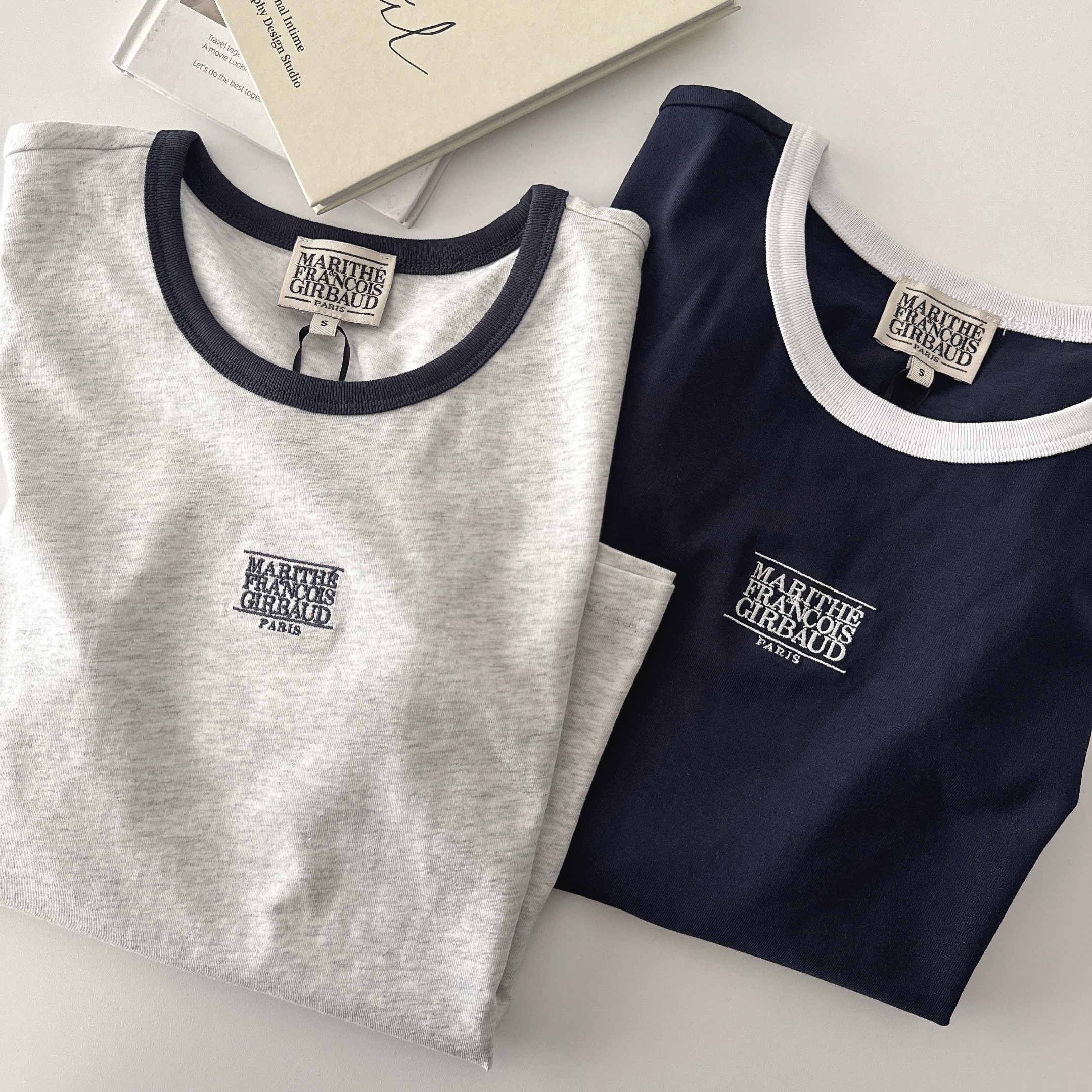 （現貨）韓牌 MARITHE MFG 中間小logo 滾邊 女版 短T MFG46CTS103