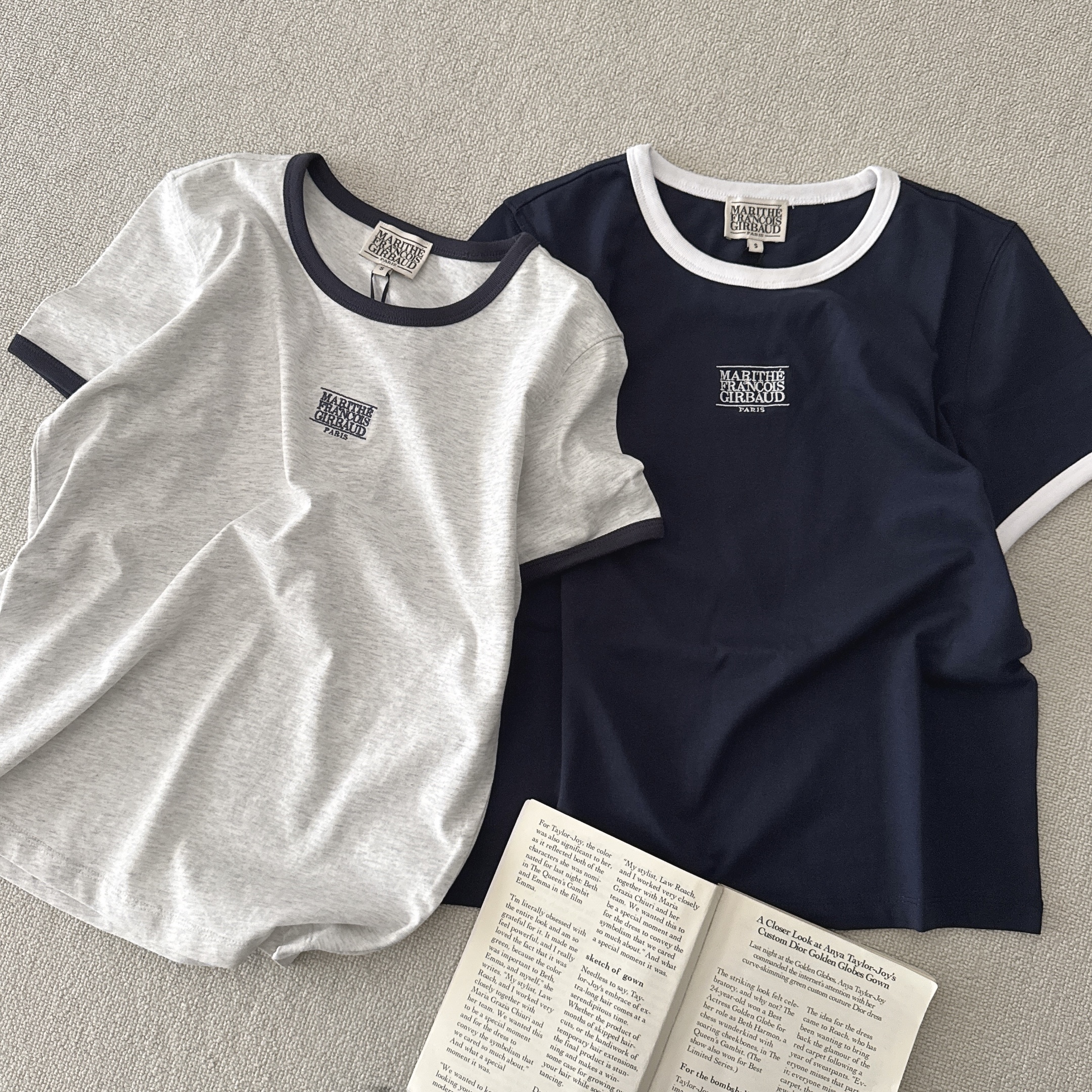 （現貨）韓牌 MARITHE MFG 中間小logo 滾邊 女版 短T MFG46CTS103