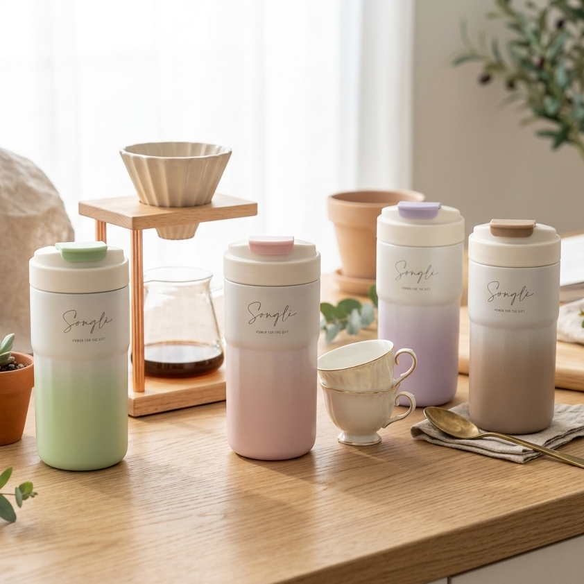 時尚漸層設計550ml隨行瓶|316鍍陶內膽|雙飲設計|免費客製化服務|SGS檢驗合格