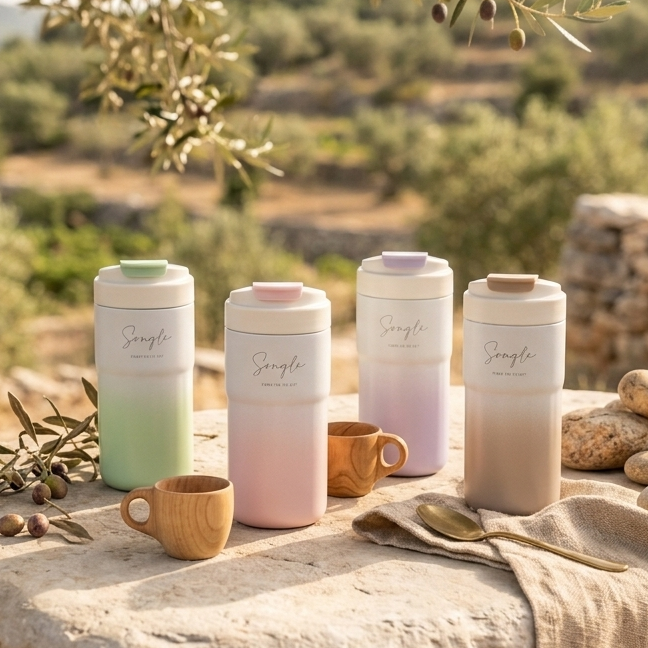 時尚漸層設計550ml隨行瓶|316鍍陶內膽|雙飲設計|免費客製化服務|SGS檢驗合格