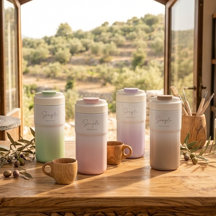 時尚漸層設計550ml隨行瓶|316鍍陶內膽|雙飲設計|免費客製化服務|SGS檢驗合格