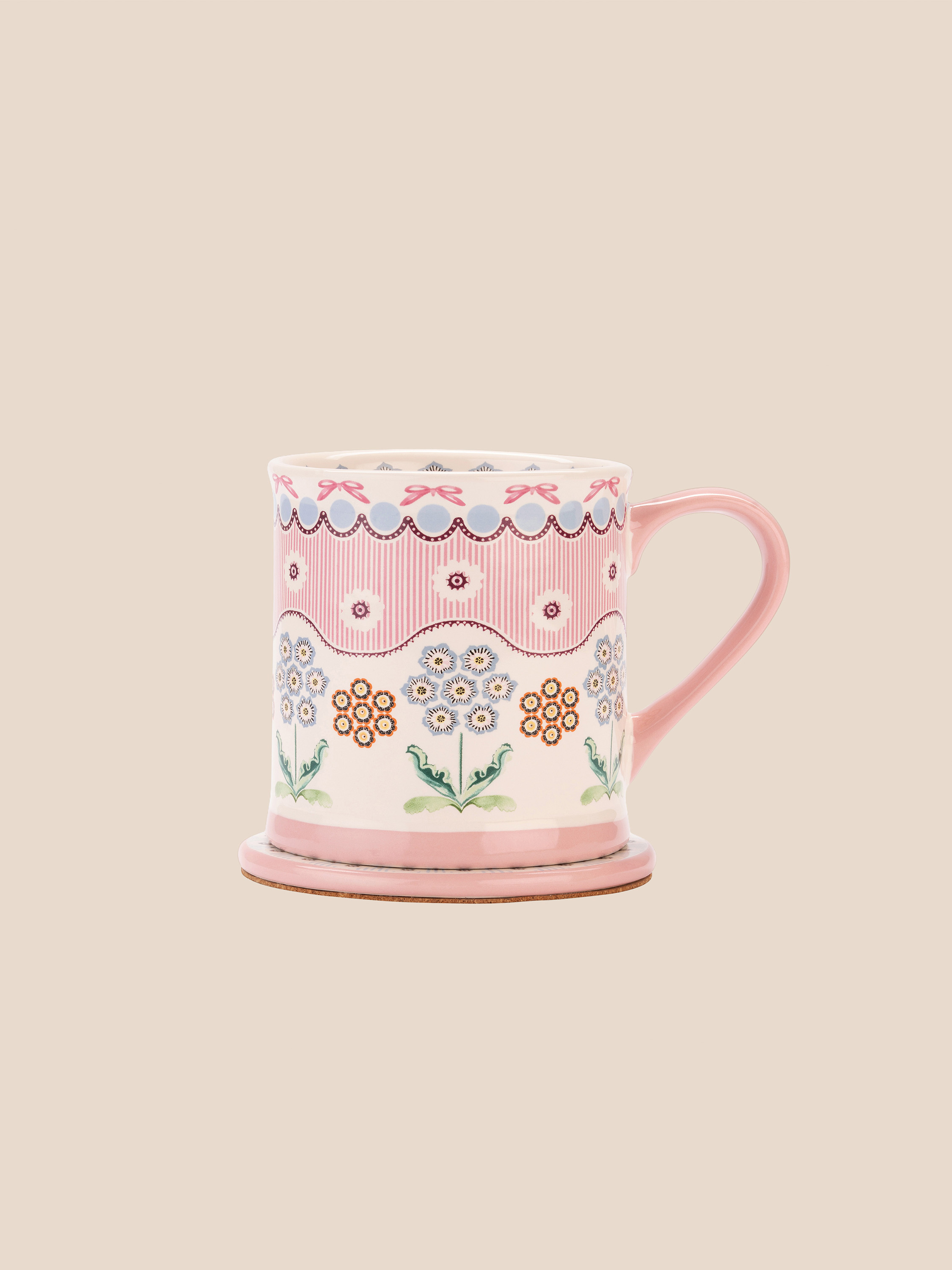 Spitalfields Silk 陶瓷馬克杯與杯墊組