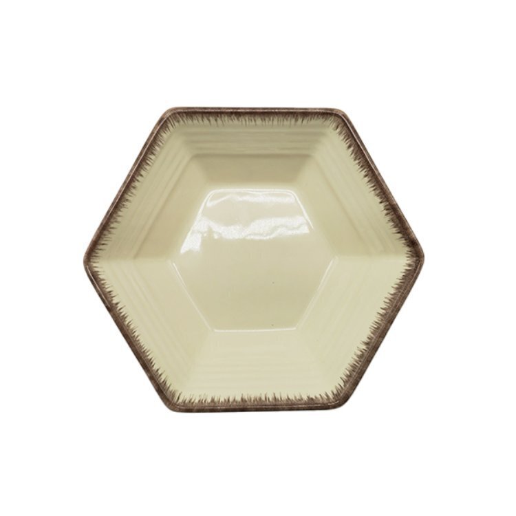 TP 六角餐盤/白 16×14cm