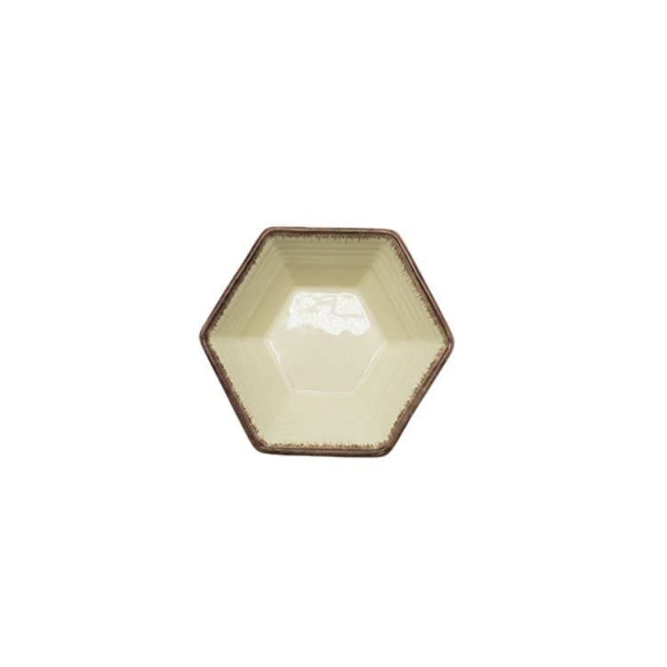 TP 六角餐盤/白 11.5×10.5cm