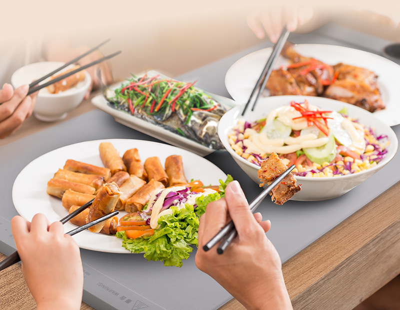 德國寶摺疊暖菜墊實木枱面使用實拍