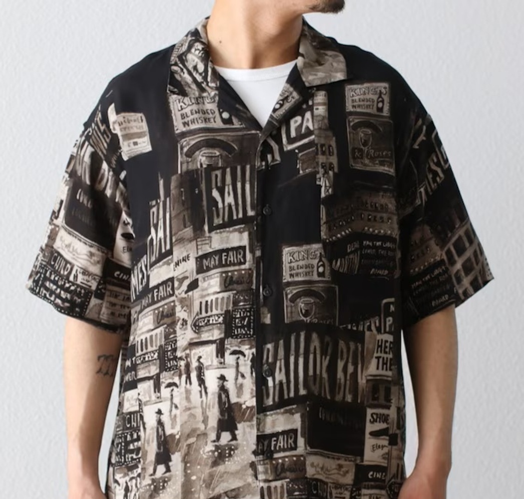 LAST PCS: PORTER CLASSIC ALOHA SHIRT TIMES SQUARE SS - SIZE L PRE ORDER ITEM (預訂中)