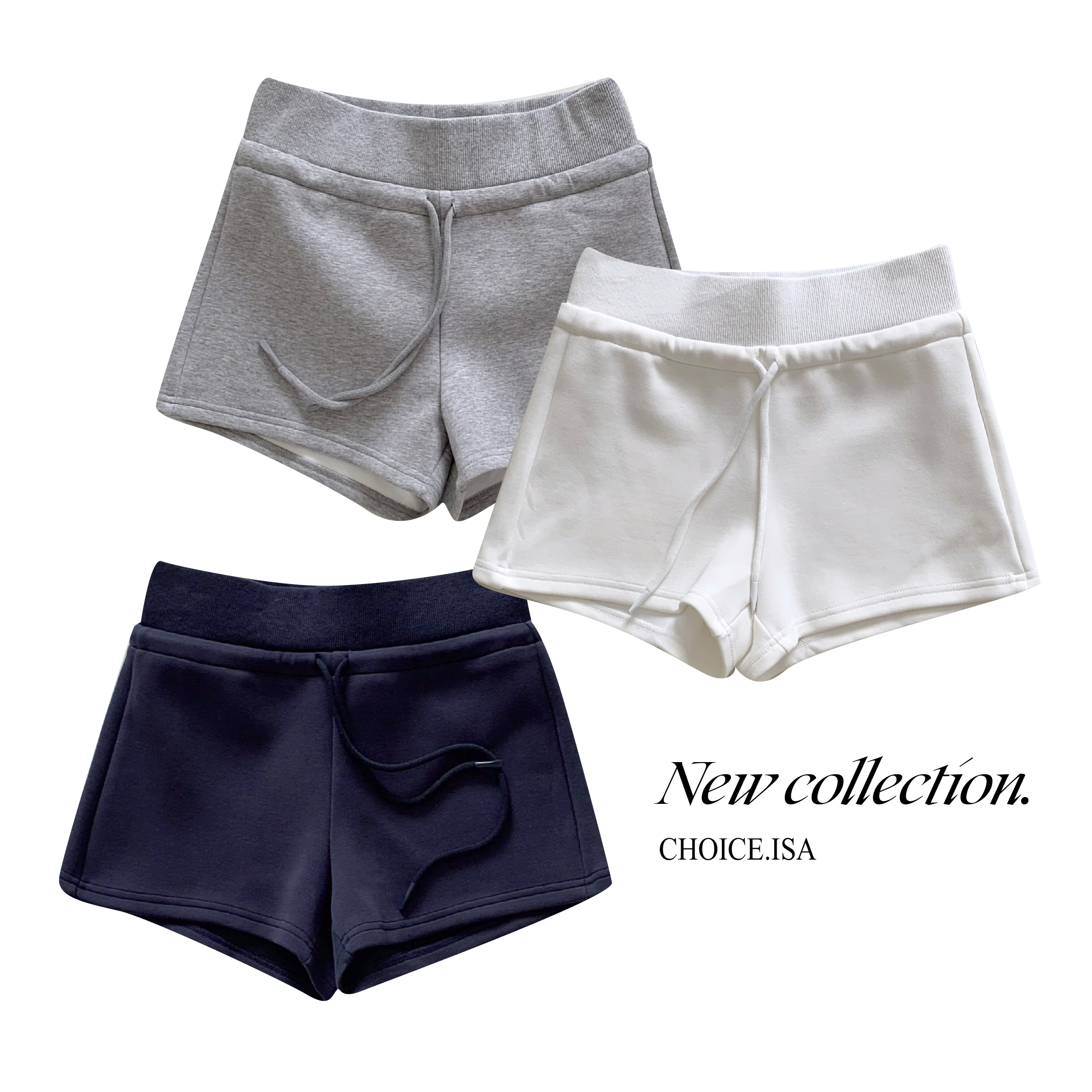 ISA_clean fit & cozy vibes 休閒抽繩棉短褲_63045