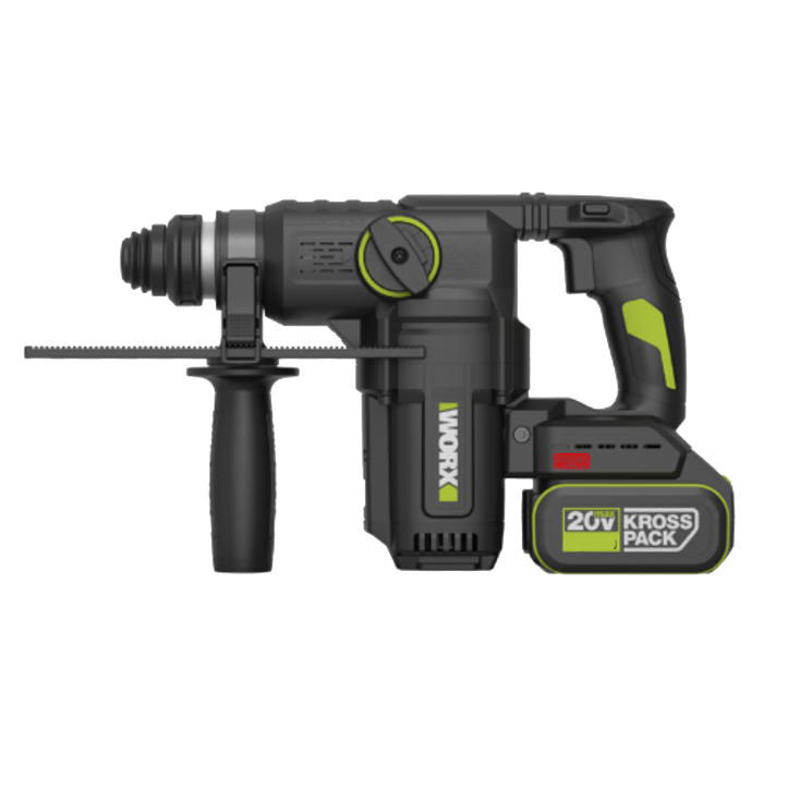 "WORX" 威克士26mm無刷鋰電三用電錘 (鋰20V) (5.0Ah電池X2+6A充電器) -[WU391T.3]