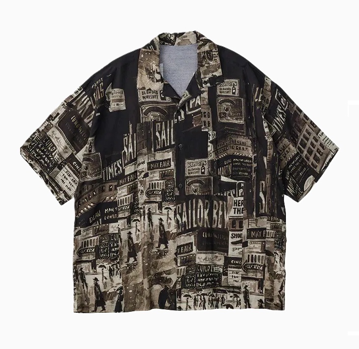 LAST PCS: PORTER CLASSIC ALOHA SHIRT TIMES SQUARE SS - SIZE L PRE ORDER ITEM (預訂中)