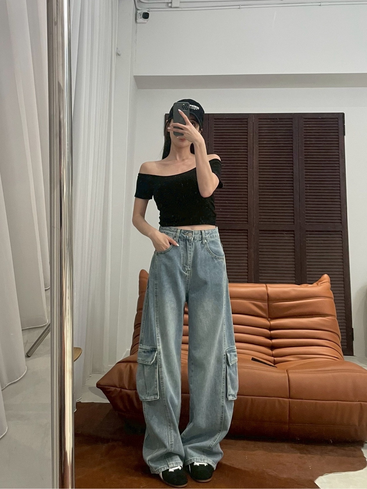 #AM25 工裝彎刀牛仔褲