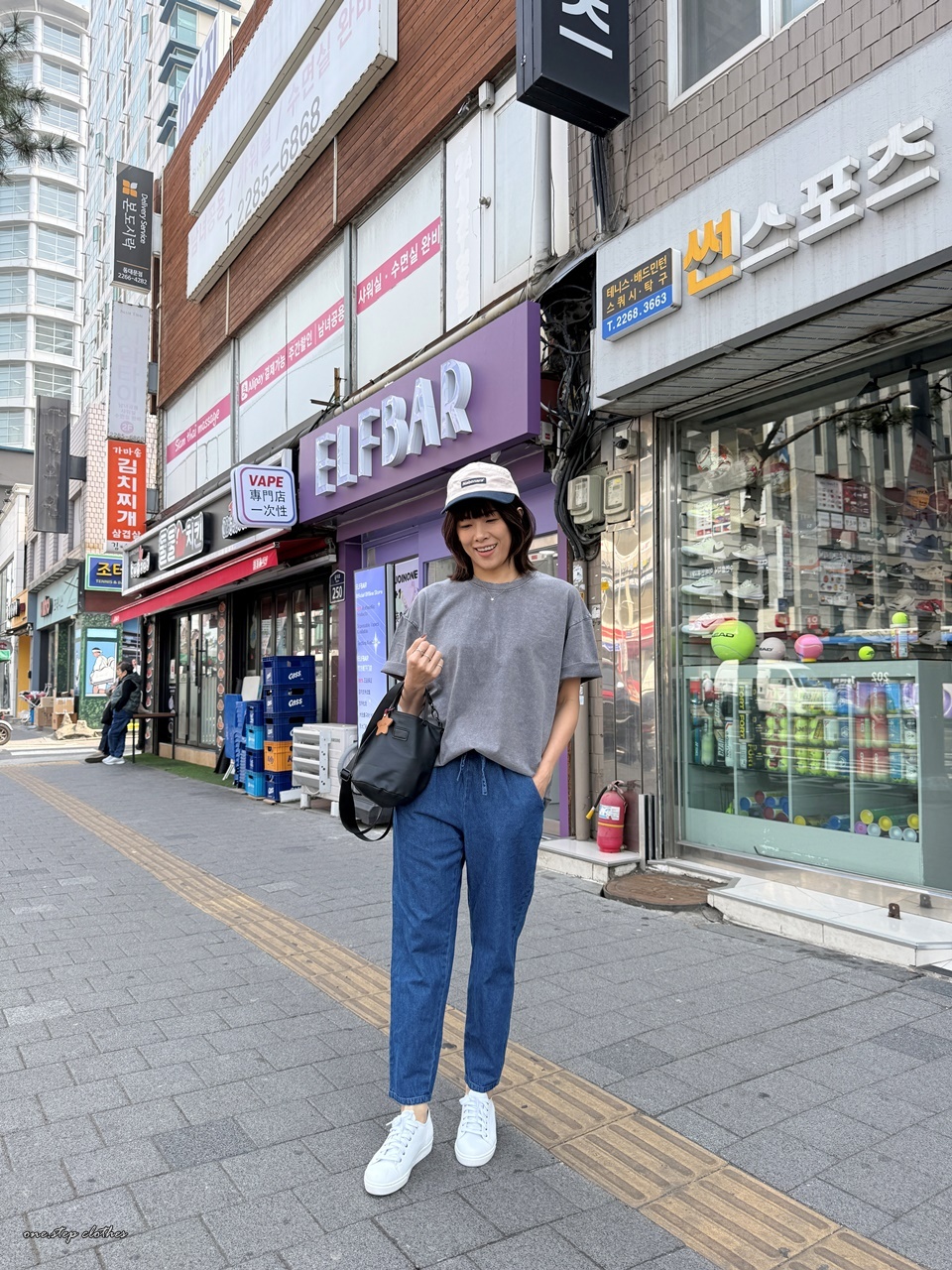 正韓琳達仿舊水洗百搭T (灰)