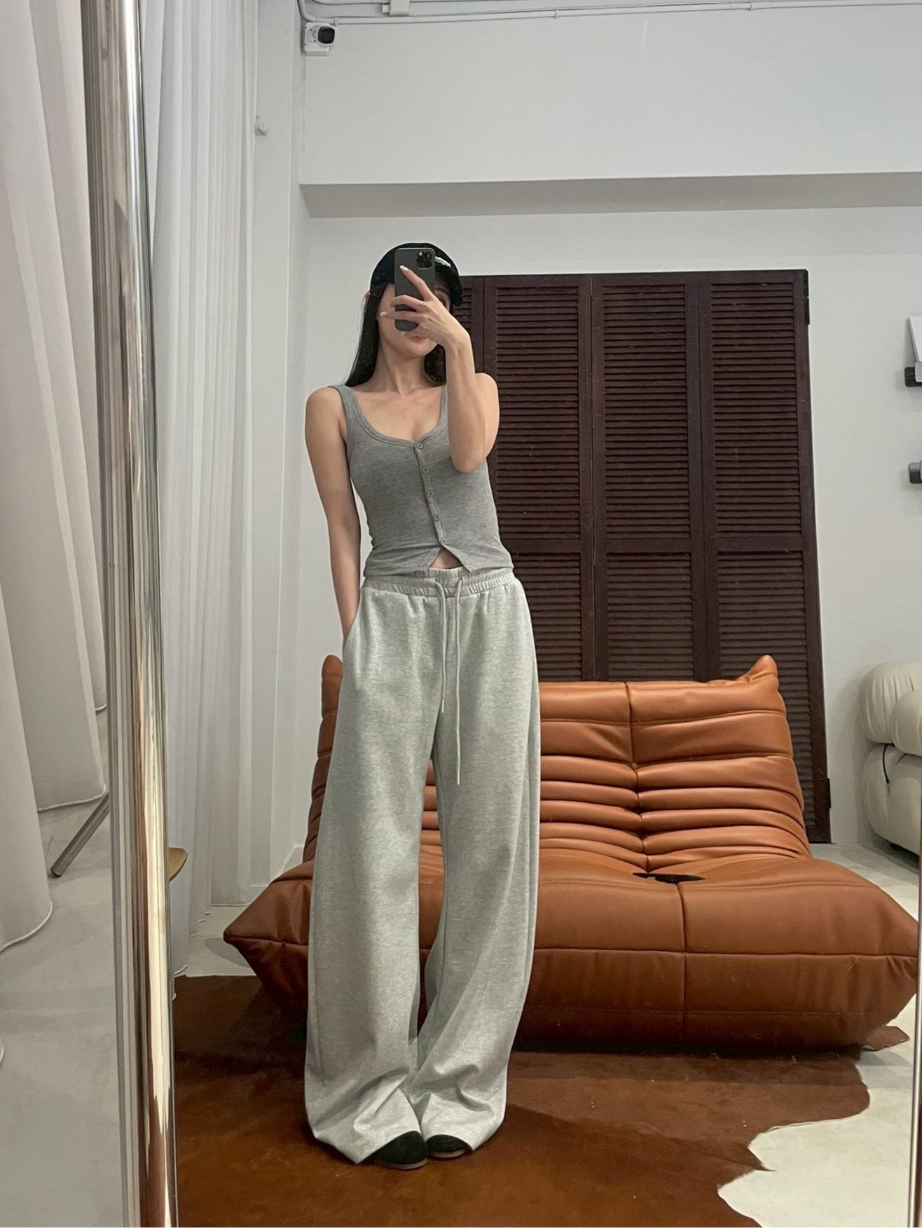 #AM08 必收彎刀棉褲（黑/灰）