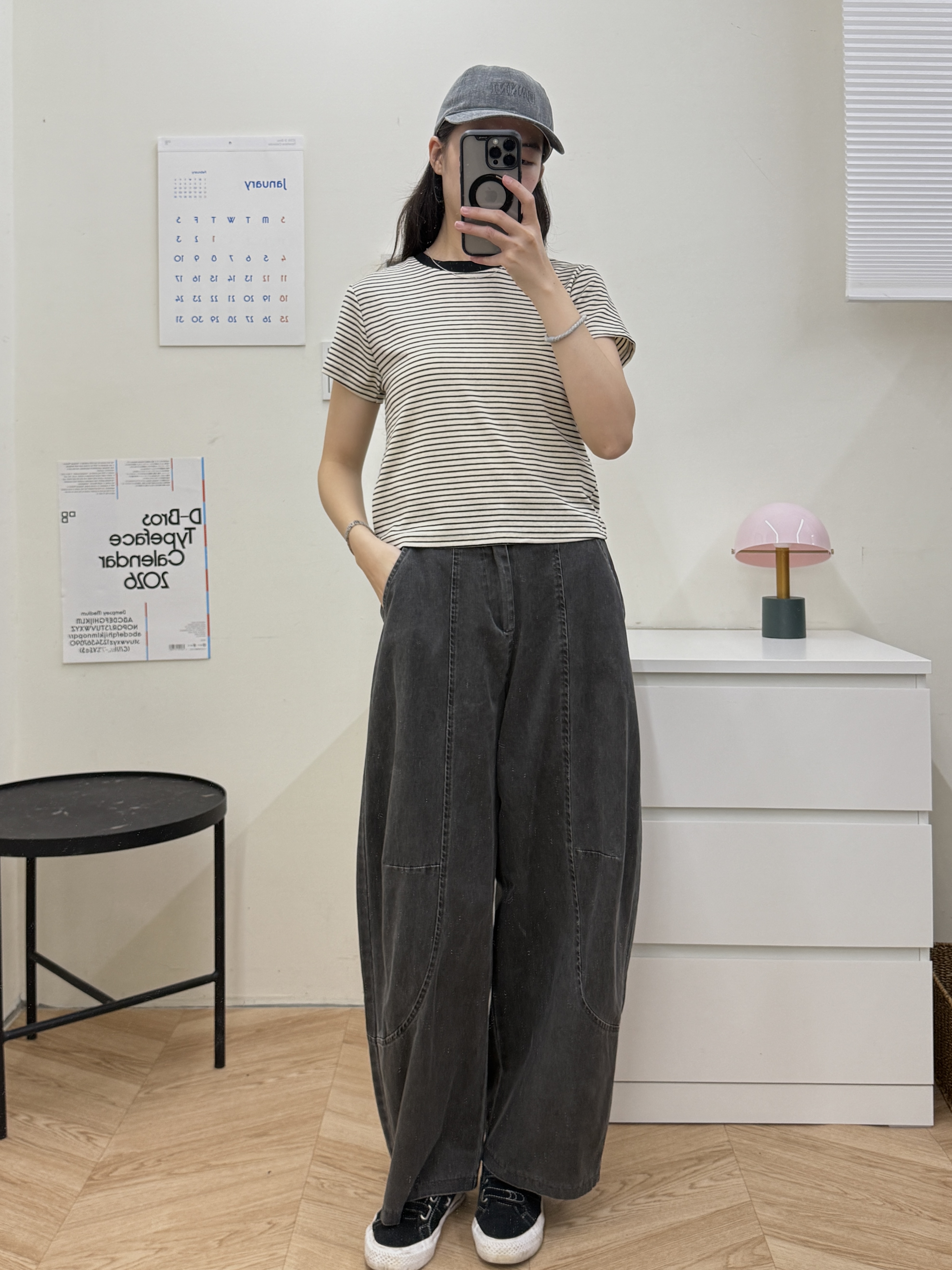 車線造型水洗繭型褲*3色