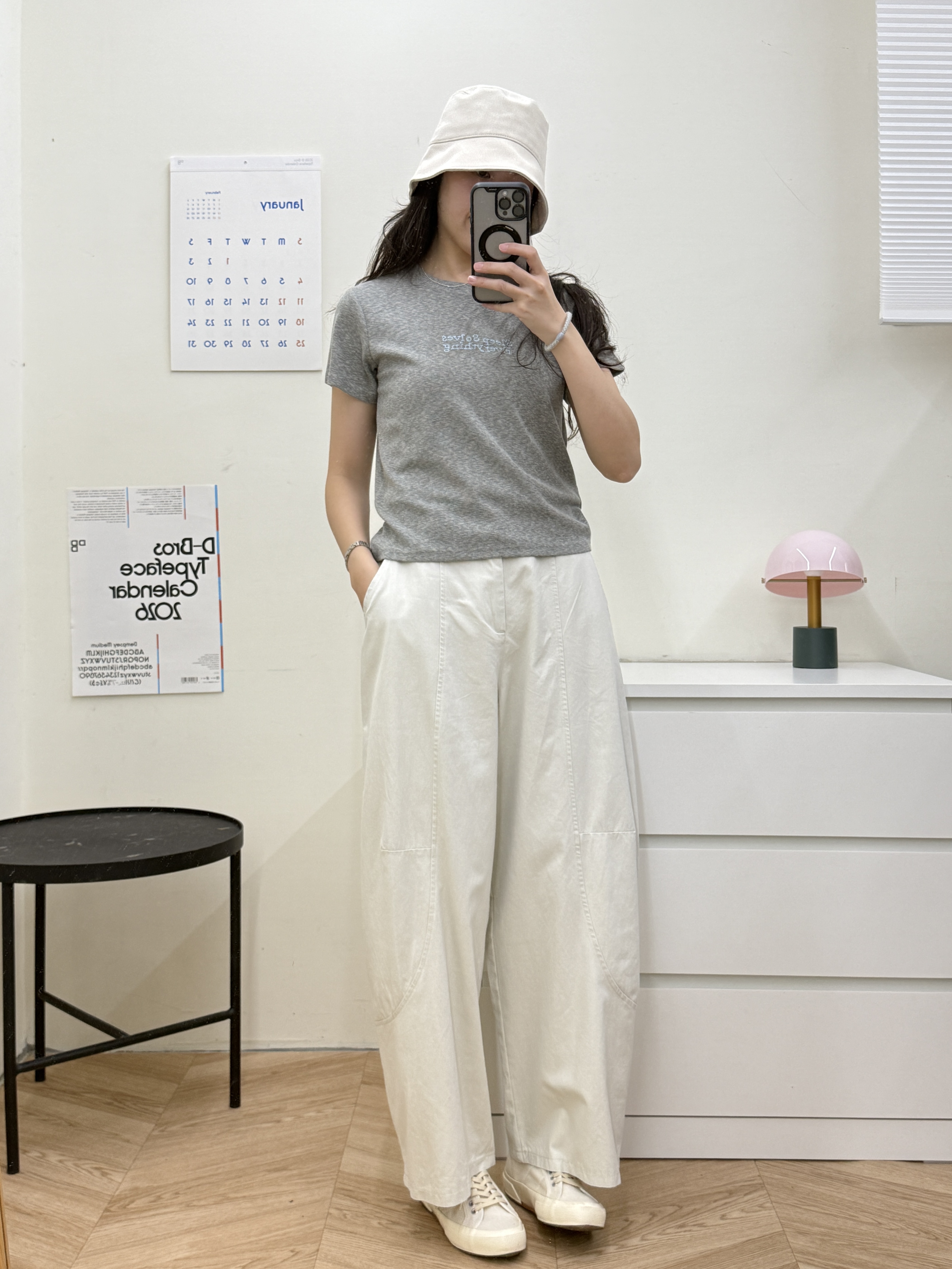 車線造型水洗繭型褲