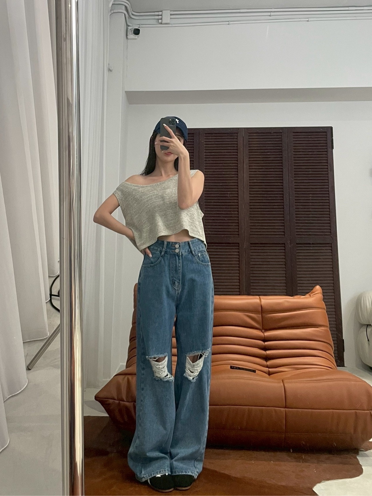 #AM19 刷破直筒褲