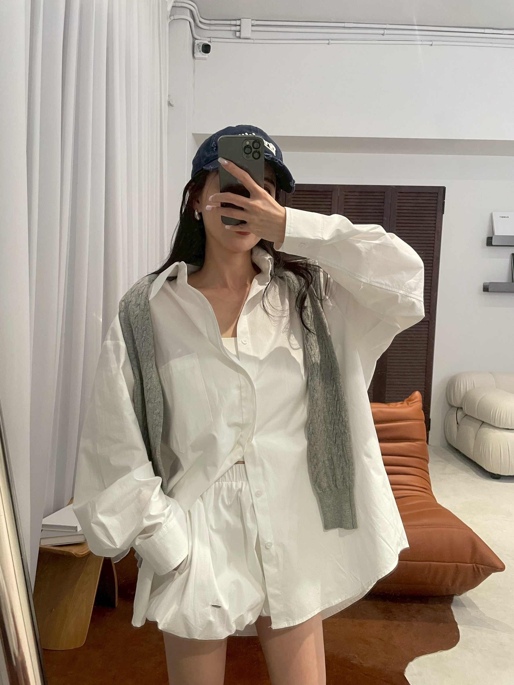 #AM30 空氣感澎澎短褲(白/綠)