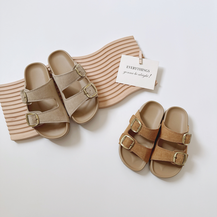 休閒雙扣環拖鞋|杏