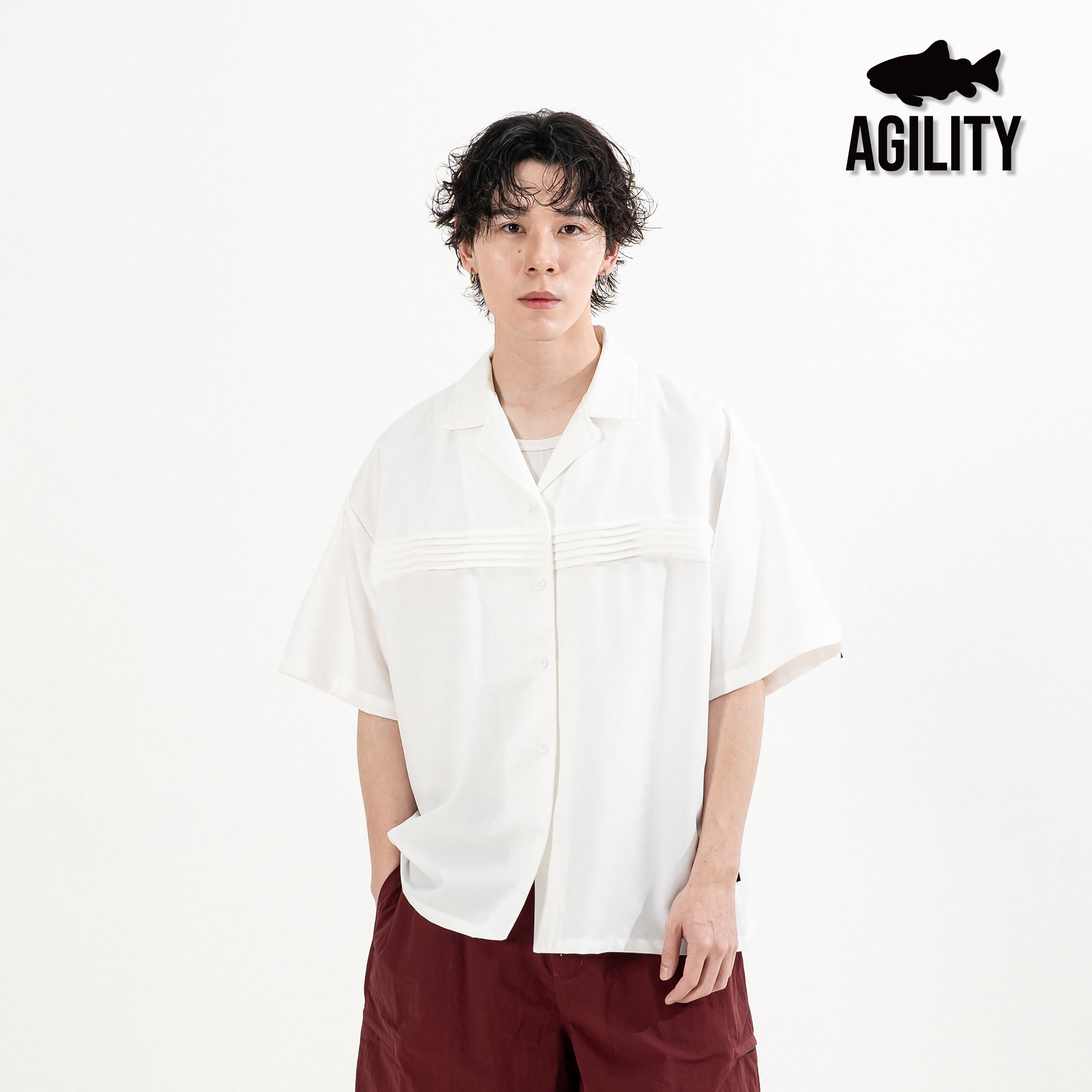 AGILITY Pleated Cuban Collar Shirts 褶線 古巴領 短袖襯衫 [SS80]