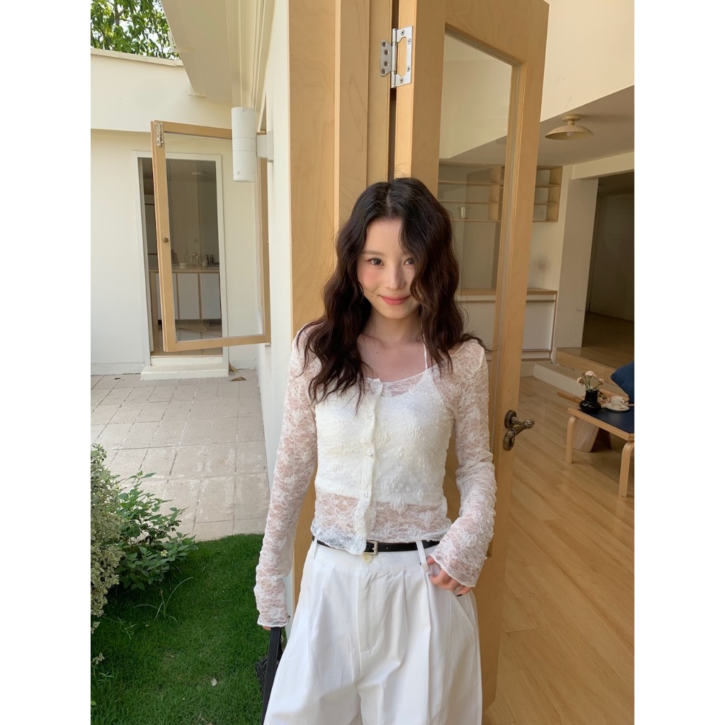 廣州選品🪂【imfine】珍珠美人魚 彈力蕾絲上衣+罩杯背心 #9895