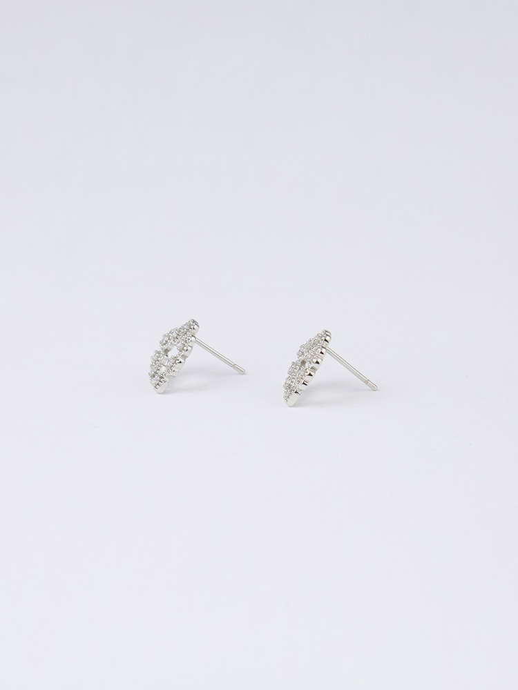 愛心滿滿鑲鑽耳針耳環