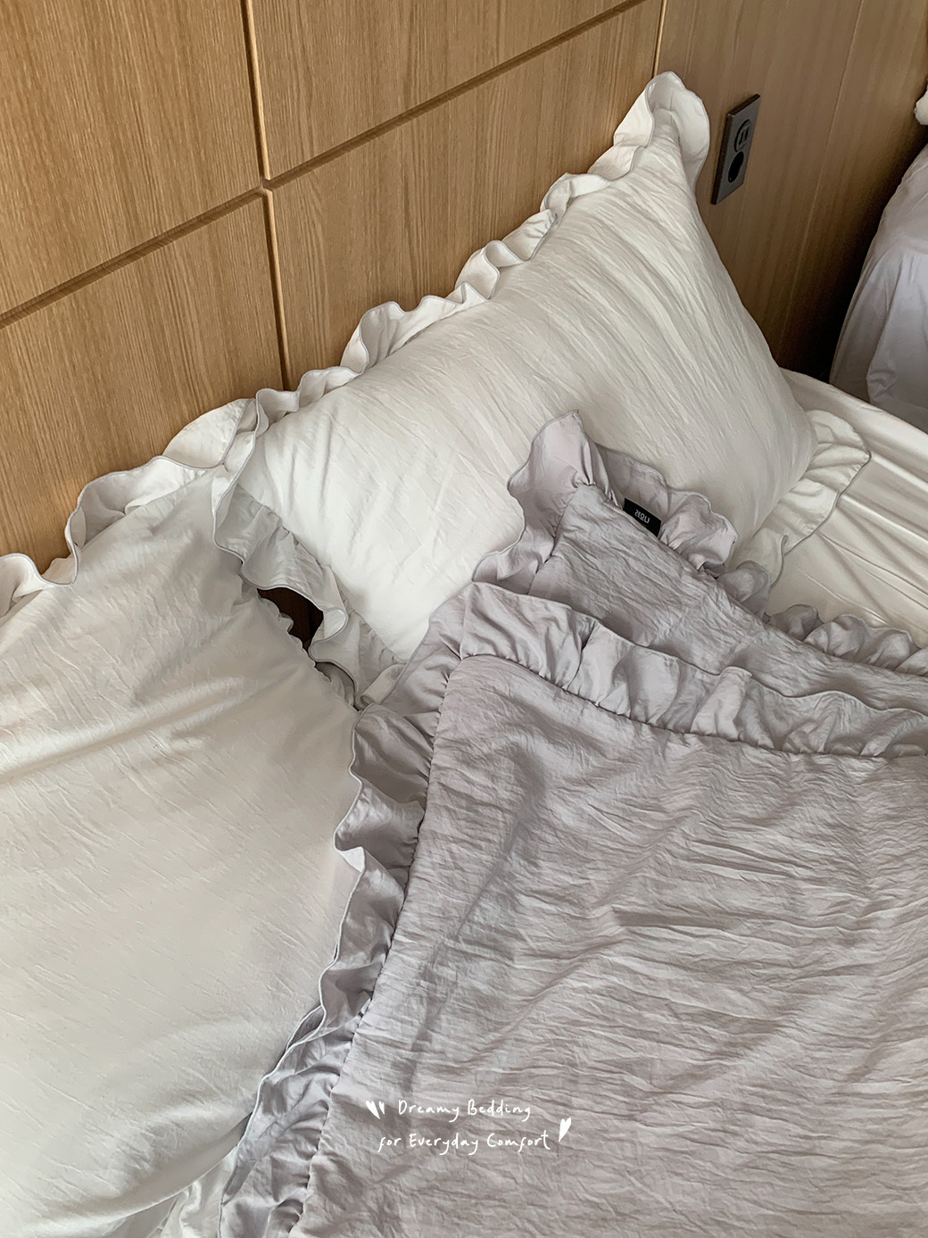 (K06)韓國!輕甜法式枕套(2入1組)-2色