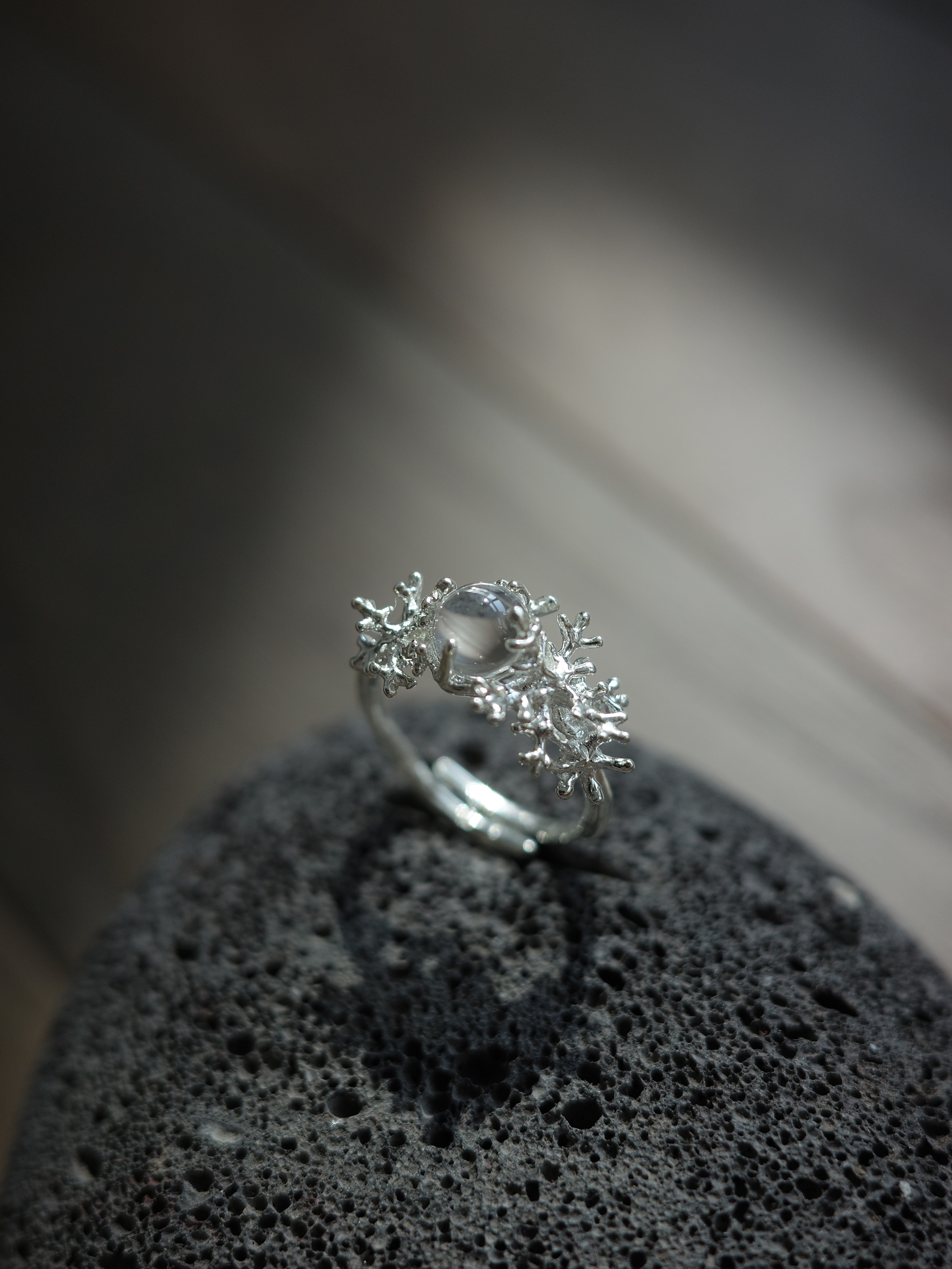 霧淞｜白水晶戒指