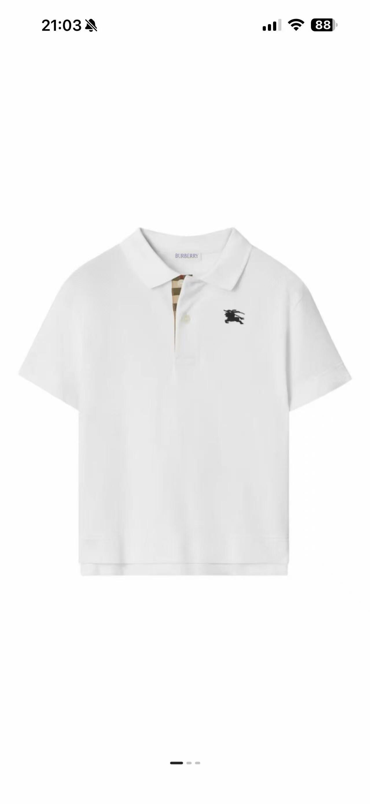 BBR kids 白色 刺繡戰馬Logo Polo