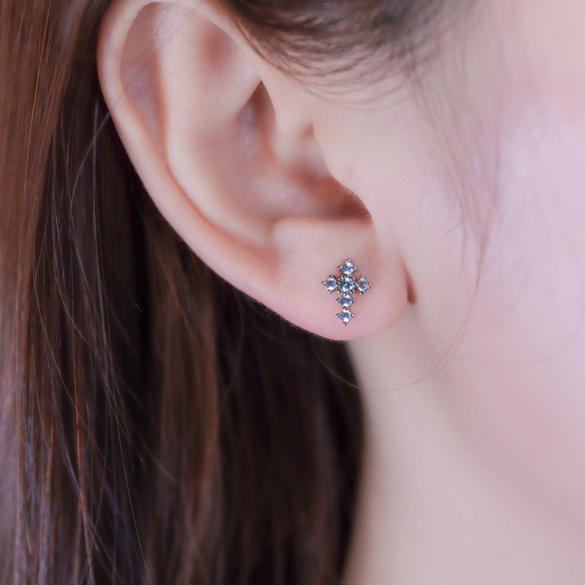 | 925純銀・白金 | 漫藍相信愛耳環 | EA1133 |