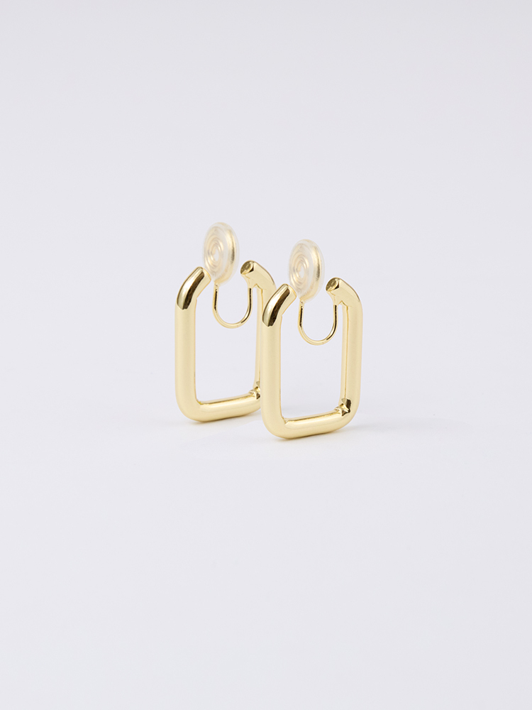 歐美方形夾式耳環