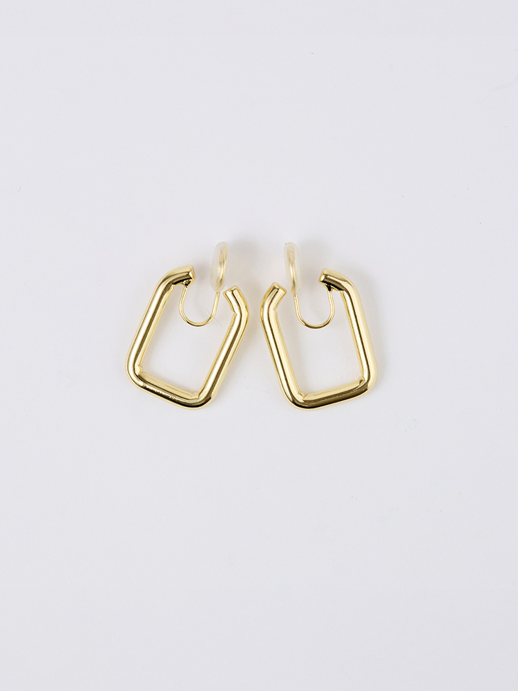 歐美方形夾式耳環