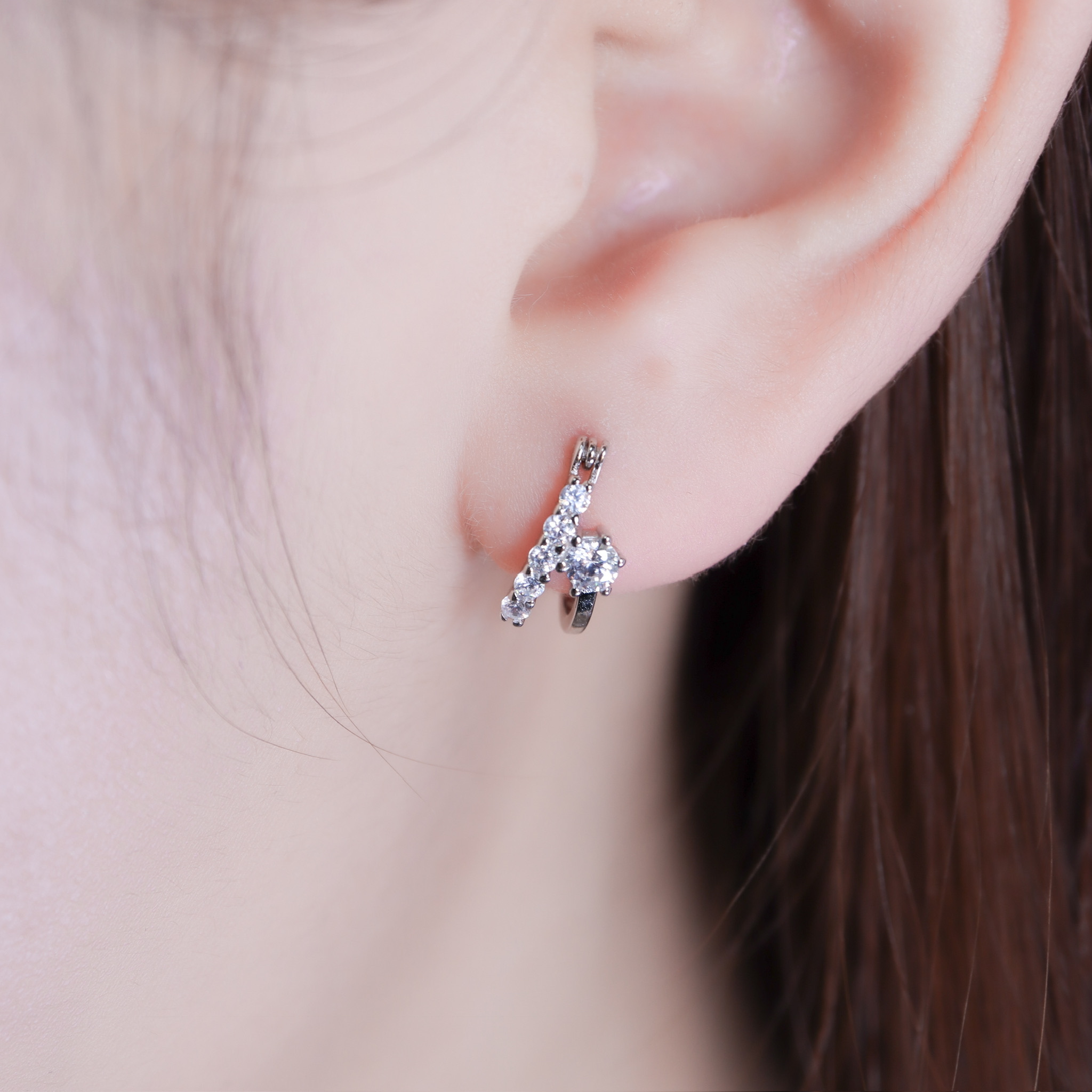 | 925 Silver・White Gold | Starry Wish Bone Earrings | EA1135 |