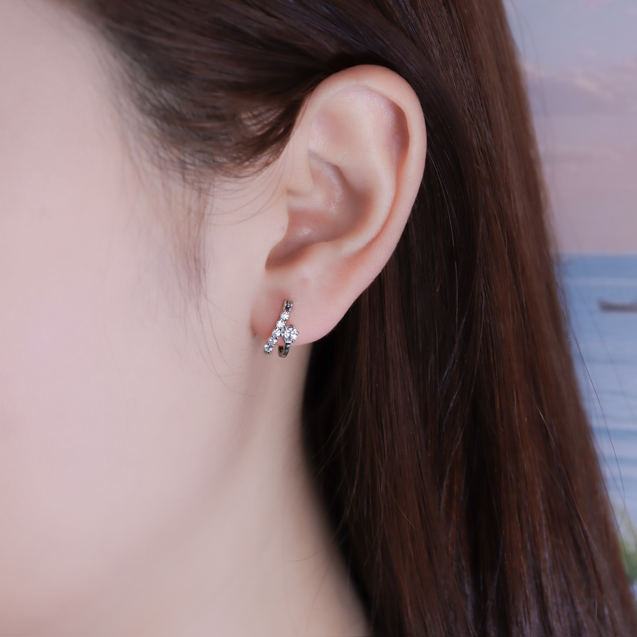 | 925 Silver・White Gold | Starry Wish Bone Earrings | EA1135 |