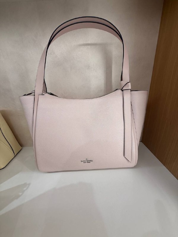 [U] KATE SPADE POWDERED S KN658 KNOTT PEBBLED LEATHER LARGE TOTE BAG, 196021710865 (UK97)