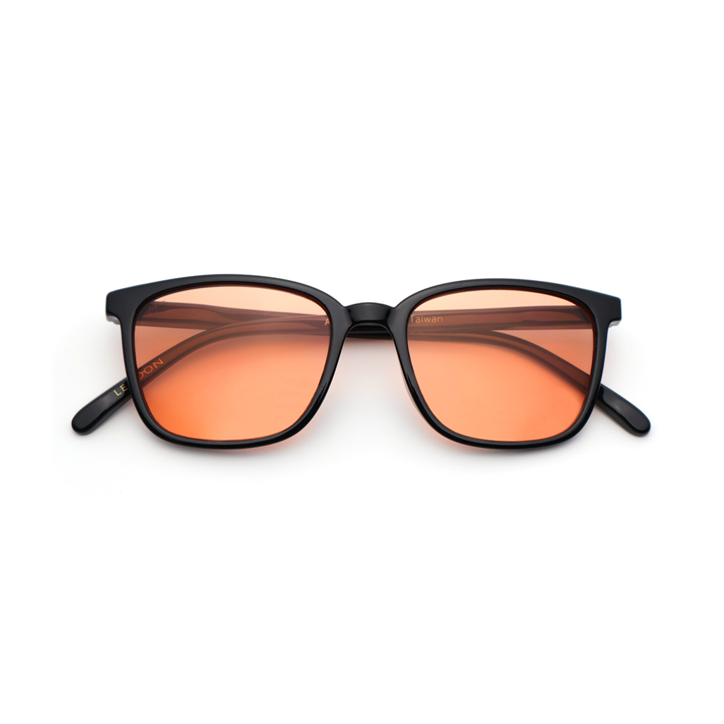 Wellington Frame 經典威靈頓墨鏡 - 亮黑透橘