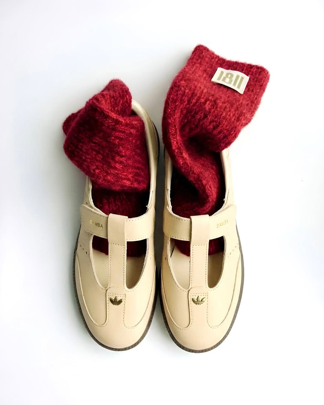 ADIDAS SAMBA JANE 牛皮系列 奶茶色 米色 瑪莉珍鞋 瑪麗珍 涼鞋 焦糖底 女鞋 KJ3969 / 預購